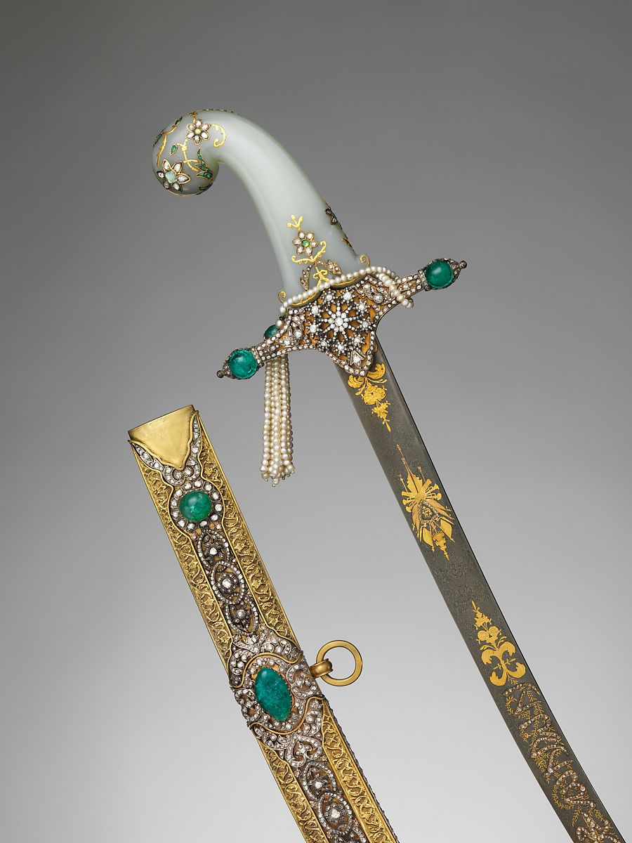 شمشیر با جواهرات و زمرد
