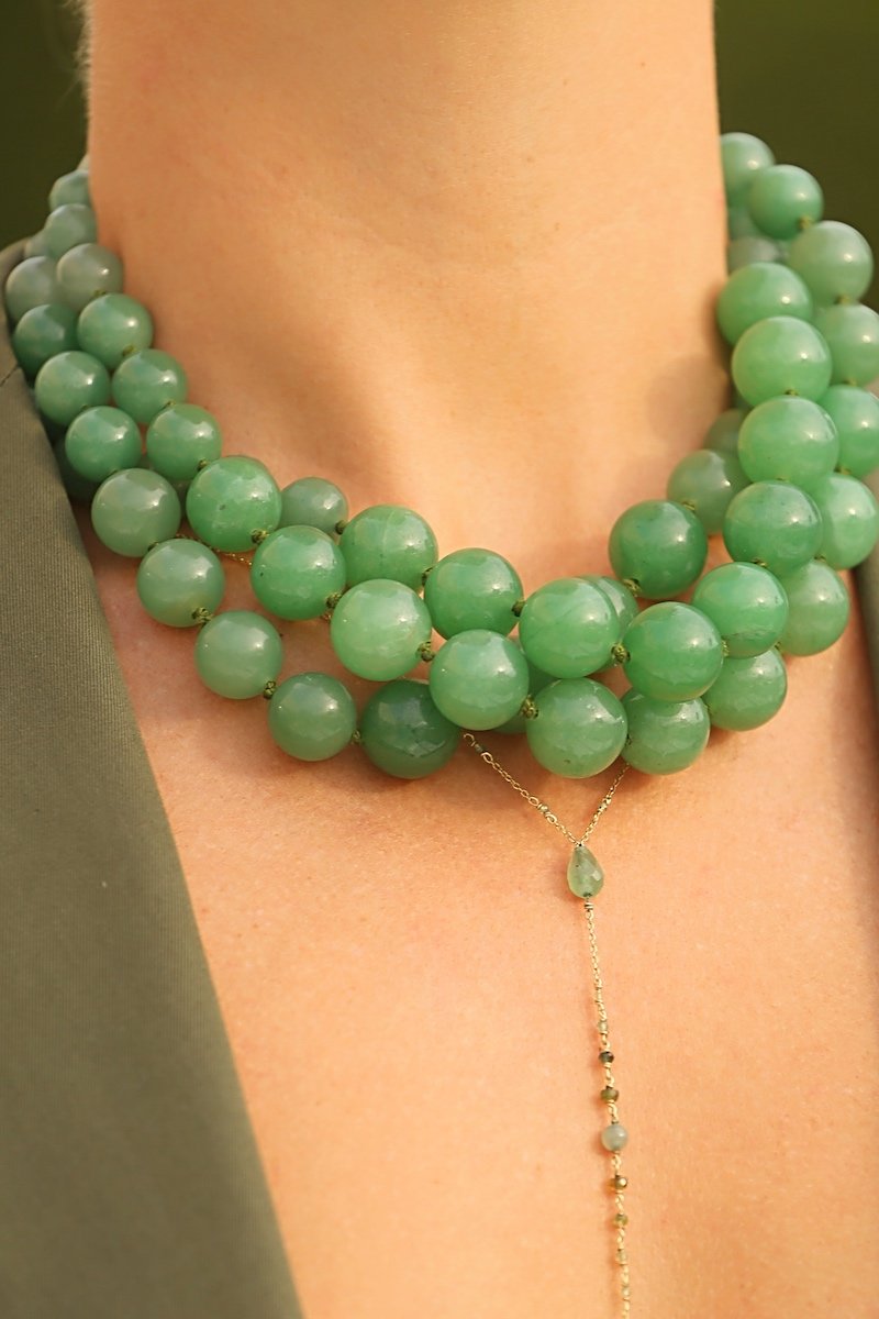 گردنبند سنگ اونتورین سبز (Green Aventurine)