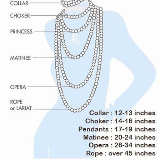 اندازه استاندارد گردنبند برای خانم ها
