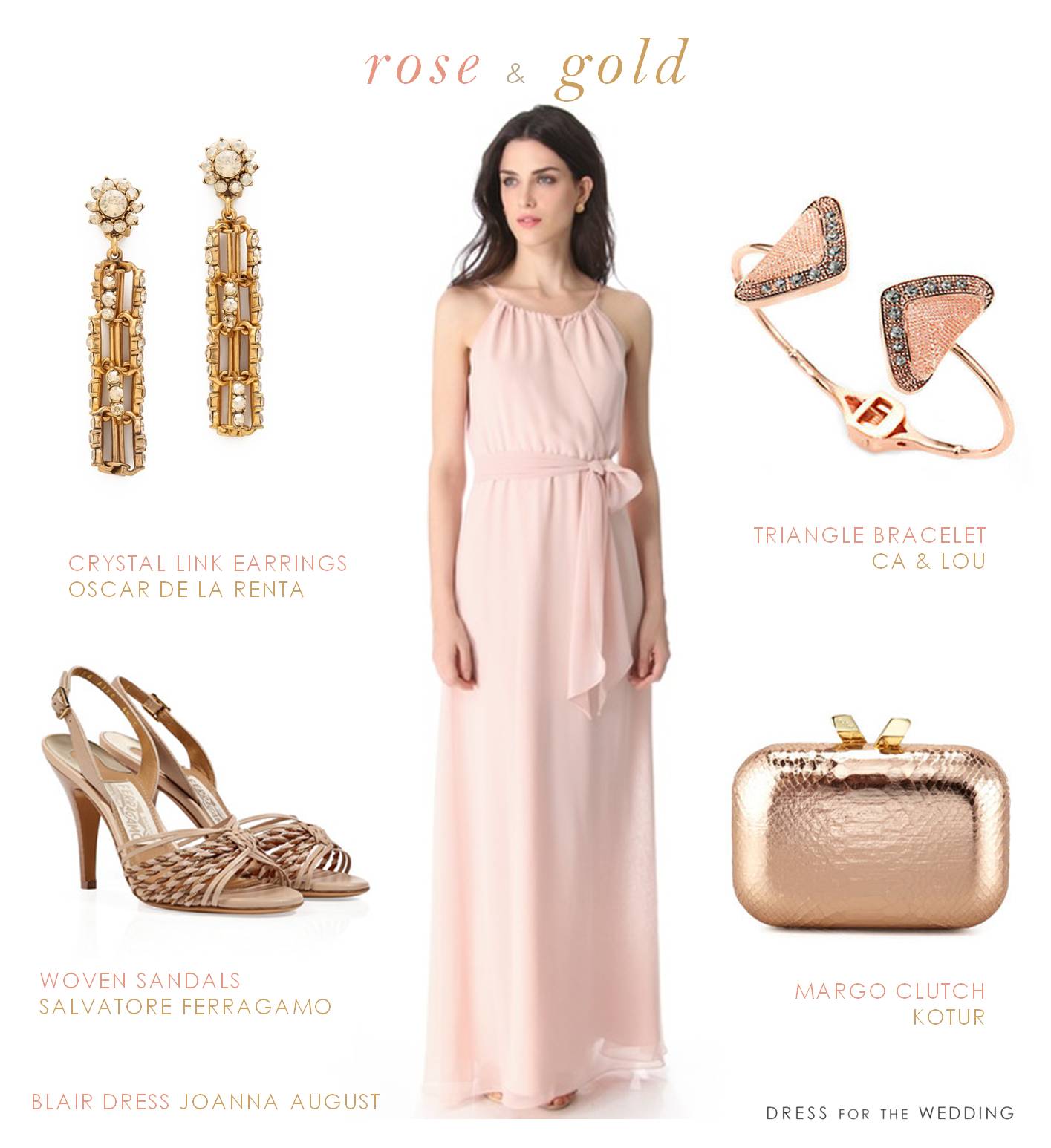 ست رنگ لباس با طلای رزگلد