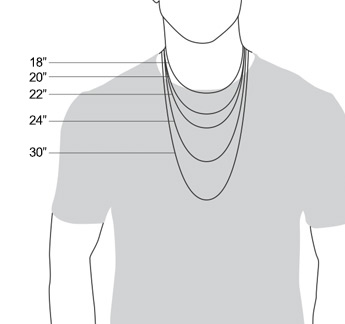 اندازه گردنبند استاندارد برای مردان