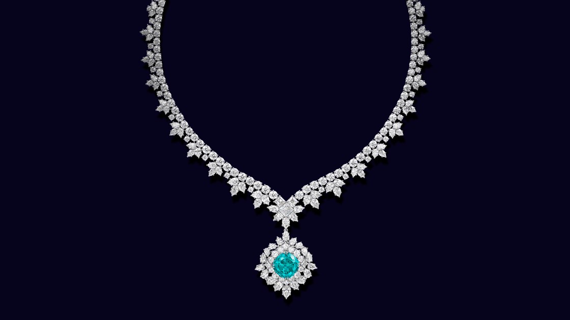 گردنبند الماس و تورمالین پارائیبا "PARAIBA and DIAMOND"