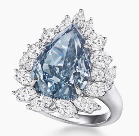 انگشتر الماس آبی وینستون بلو